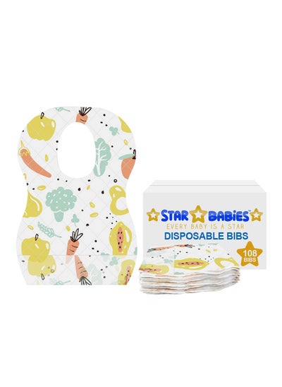 اشتري Disposable Bibs Pack of 108-Fruits Print في الامارات