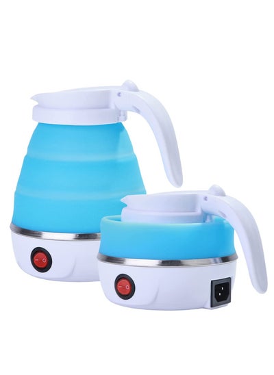 اشتري Travel Portable Foldable Electric Kettle Collapsible Water Boiler For Coffee Tea Fast Water Boiling 110V-220V 600ML Small Electric Kettle Travel Folding Water Boiler Portable Silicone Household في الامارات