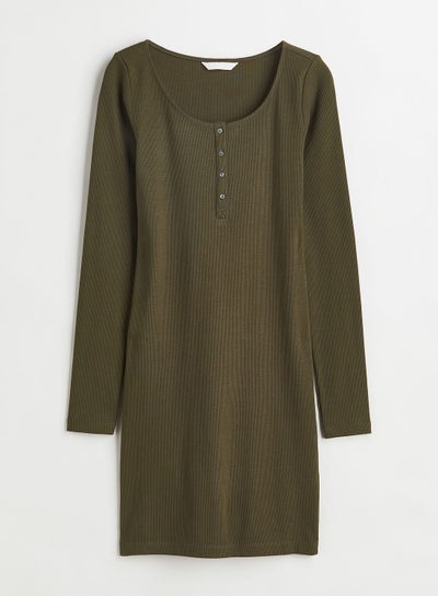 Buy Buttoned Neck Knitted Dress in Saudi Arabia