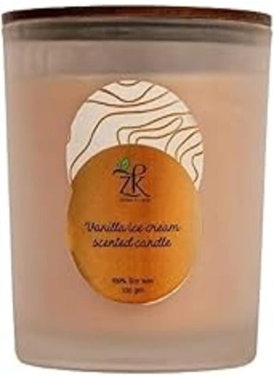 Buy ZK Herbal extracts Ice Cream Vanilla Candle, 130 G in Egypt