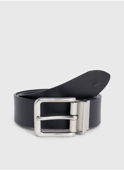 Buy Men's Reversible Leather Belt - Leather, Black in Saudi Arabia