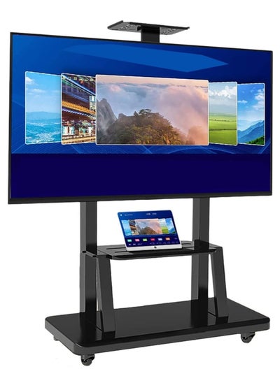 اشتري HYX Rolling TV Stand – Mobile Cart for 32-75 Inch LCD/LED TVs, Height Adjustable with Shelf, Fits VESA 600x400mm في الامارات