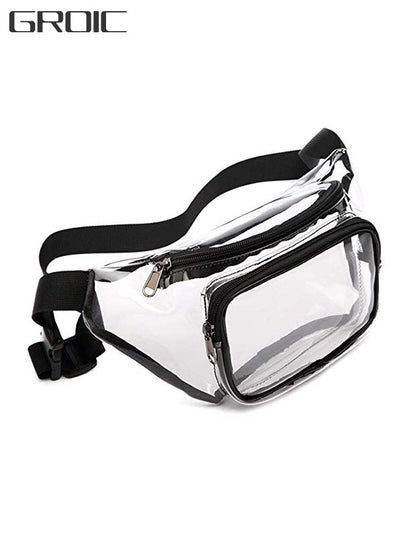 اشتري Clear Pocket Pack, Multifunctional Waterproof Transparent Waist Bag,  Clear Bag with Adjustable Belt Bag for Work Travel Sporting Event في الامارات