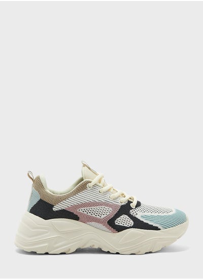 اشتري Color Blcok Knit Chunky Sneakers في الامارات