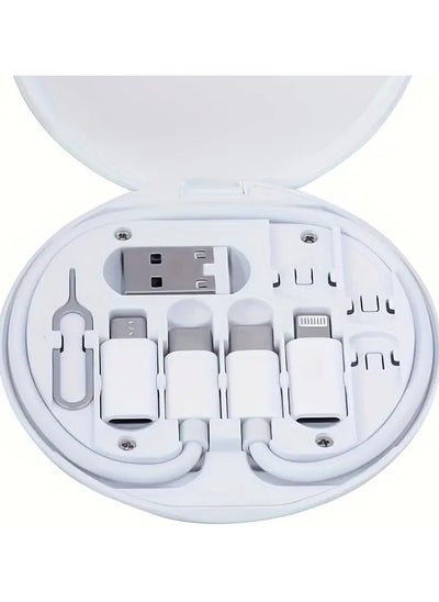 Buy Multi USB Charging Adapter Cable Kit: Versatile Connectivity With USB C To Cable Adapter Box, Inclusive Conversion Set With USB A & Type C For Male Micro/Type C, Ideal For Data Transfer, Card Storage, Tray Eject Pin, And Convenient Phone Holder Integration For Enhanced Utility in UAE