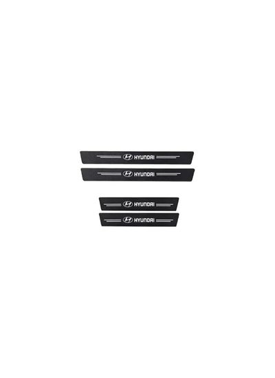 Buy 4D Carbon Thermal Car Door Sill Sticker Anti-Scratch Non-Slip Waterproof 4 Pieces Compatible with Hyundai in Egypt