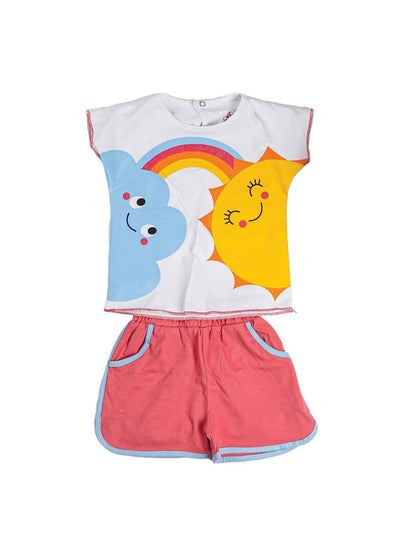 Buy Baby Girl Short & T-shirt Set Rainbow Print in Egypt