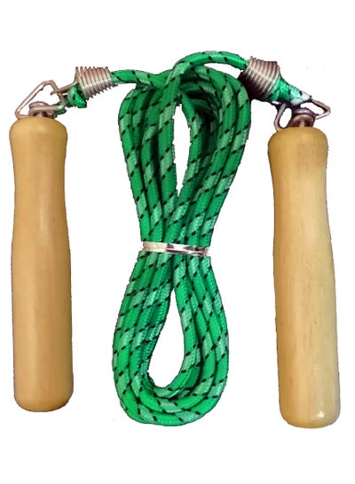 Buy Adjustable Skipping Cotton Jump Rope With Wooden Handles - Green in Egypt