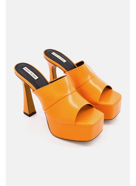 اشتري Women Claude Slip On Open Toe Block Heel Sandals, Orange في السعودية