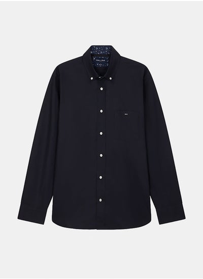 Buy shirt with button-down collar and printed elbow patches in Egypt