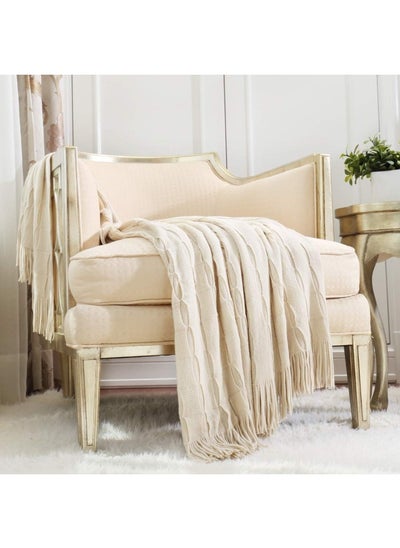 Buy Home Decor Rustic Couch Sofa Chair Bed Throw Blanket  Soft Warm Cozy Light Weight For Travelling  Giftable For 50  X60   Beige Ivory in UAE