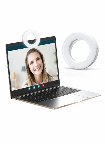 Buy Zoom Call Light, Laptop Light for Video Conferencing, Phone Selfie Ring Light LED Circle Mini Light for Zoom Call, Self Broadcasting, Live Streaming,Online Meeting, Photography (White) in UAE