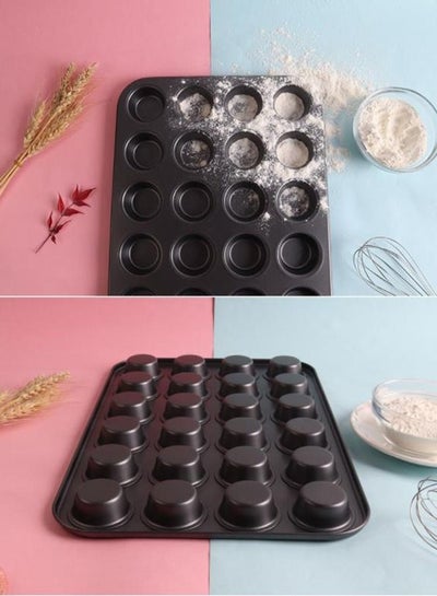 Buy Nonstick Muffin Pan, Mini Cupcake Pans Set, Muffin Tins for Baking, 24-Cup, Black in Saudi Arabia