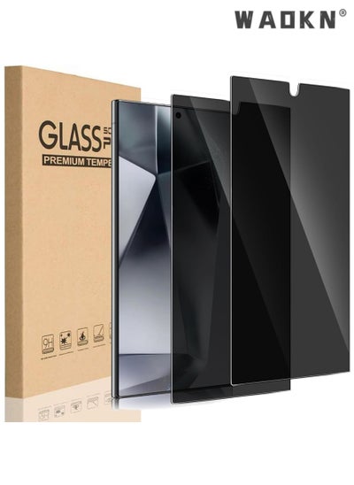 Buy 2-Pack HD Full Privacy Anti-Peeping Tempered Glass Screen Protector For Samsung Galaxy S24 Ultra, Easy to Install Protection with Fingerprint, Ultra Clear, Touch Sensitivity, Anti-Spy in UAE