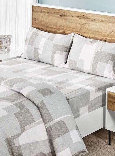 Buy Aspen Fitted Sheet and Pillowcase Set, Ecru - 210 TC, 120x200 cm in UAE