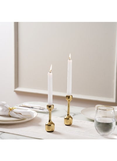 اشتري Kiara Metal Taper Candle Holder 12.5X4.5X4.5Cm - Gold في الامارات