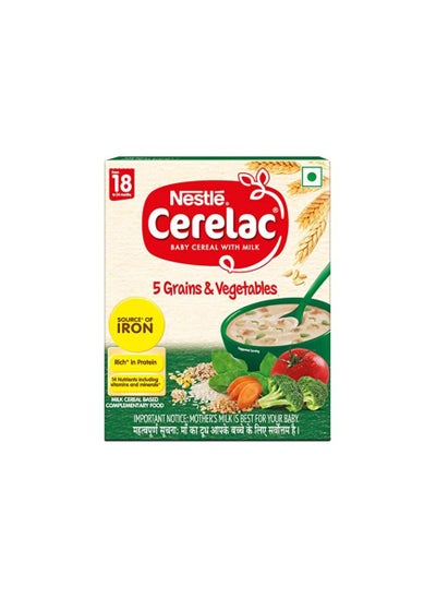 Buy Nestle CERELAC Baby Cereal with Milk - 5 Grains & Vegetables in UAE