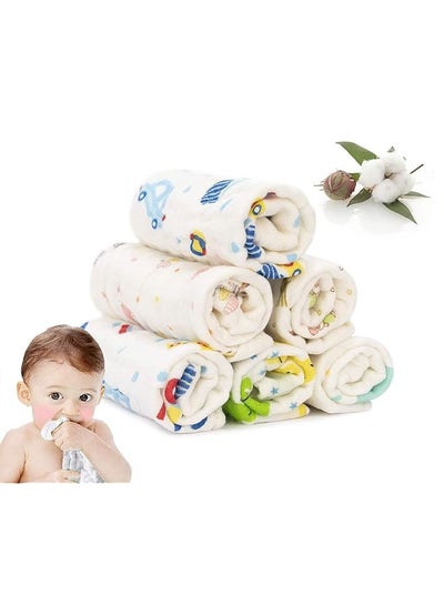 Buy 6 Pack Baby Muslin Washcloths Natural 6 Layer Antibacterial 100% Cotton Soft Face Towels For Baby Delicate Skin Multipurpose Washcloth in Saudi Arabia