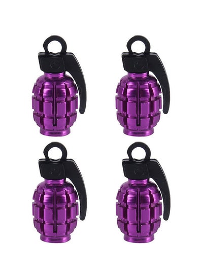 Buy 4-Piece Grenade Shaped Car Tire Valve Cap in Saudi Arabia