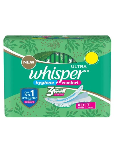 Buy Whisper Ultra Clean Sanitary Pads for Women, XL+, 7 Napkins. in UAE