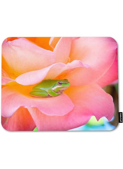 اشتري Tree Frog Comfortable Mouse Pads Animal Tree Frog On Pink Rose Blossom Non Slip Rubber Base Desktop Accessories Mouse Mats For Computers Laptop Mouse For Men Women Boys Girls 9.5X7.9 Inch في السعودية