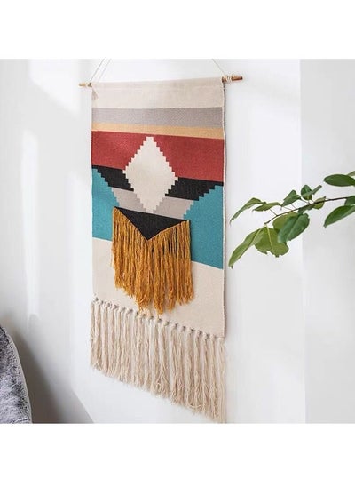 اشتري Handwoven Bohemian Style Hanging Tapestry For Home Decoration (Size 70×50+20CM Tassel) في الامارات