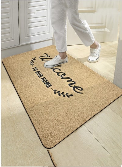 اشتري 1-Piece Welcome Anti-Skid Doormat Polyester Khaki 60x40 Centimeter في الامارات