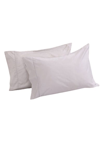 Buy Satin 2-Piece Pillow Cover, Light Grey – 500 TC, 50x75 cm in UAE