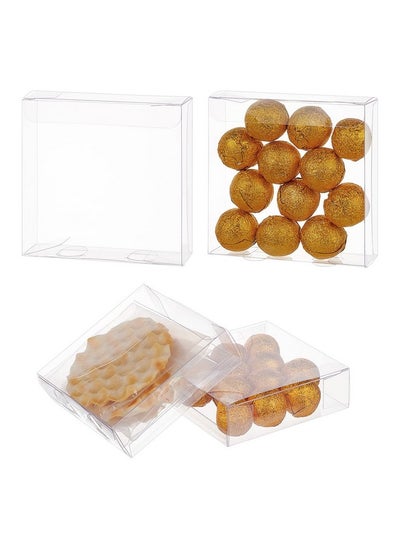 Buy 30Pcs Transparent Gift Boxes 4X4X1.2 Rectangle Pvc Clear Wedding Favour Boxes For Candy Chocolate Valentine'S Day Party Favor Festival Gift Packaging in UAE
