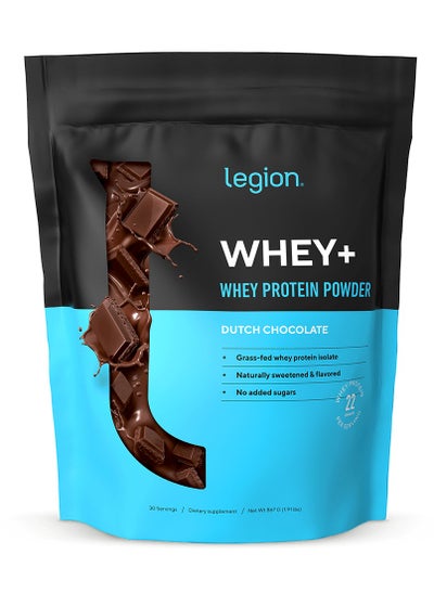 Buy Whey Protein Powder Grass Fed Whey Protein Isolate Naturally Sweetened And Flavored No Added Sugars 22 Grams Per Serving 867 G (1.90 Lbs) 30 Servings - Dutch Chocolate in UAE