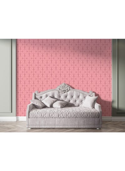 Buy Pink Ikat  Fabric Wallpaper Covers An Area ​​Up To 4.2Mx3M With Adhesive And Smoothing Tool in Egypt