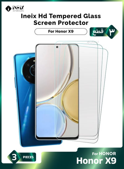 Buy 3-PiecesTempered Glass Screen Protector For Honor X9-Clear in Saudi Arabia