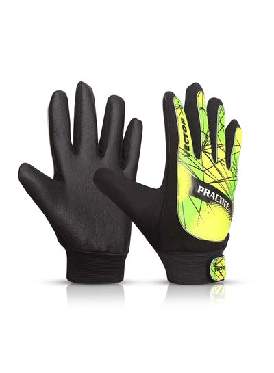 Buy Practice Goalkeeper Gloves For Men/Women  (Black/Green,9)| Gloves with Finger Saves & Super Grip Palms | Soccer Goalkeeper Gloves for Youth | in Saudi Arabia