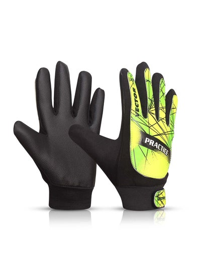 Buy Practice Goalkeeper Gloves For Men/Women  (Black/Green,9)| Gloves with Finger Saves & Super Grip Palms | Soccer Goalkeeper Gloves for Youth | in Saudi Arabia