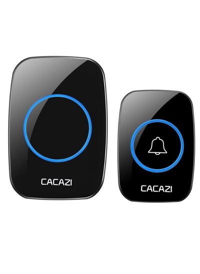 Buy Waterproof Wireless Doorbell-Black in Saudi Arabia