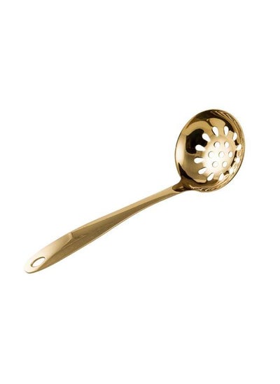 Buy Stainless Steel Gold Soup Ladle With Hole 24 cm in UAE