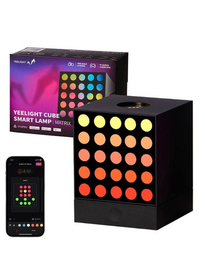 Buy Yeelight Cube Smart Lamp Matrix | 16 million color shades | Intelligent control | Sync with game or music Black in UAE