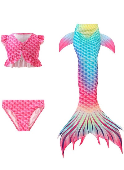 Buy 3-Piece Mermaid Bathing Swimsuit Set in Saudi Arabia