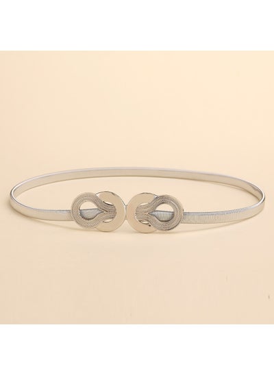 اشتري Fashion Clover Belt Dress Accessory Elastic082-Silver 082-Silver في الامارات