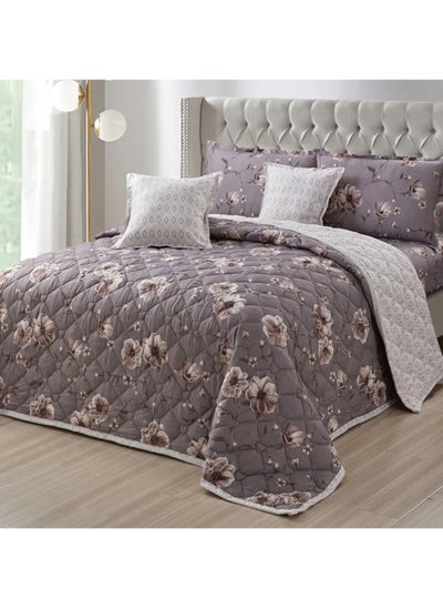 Buy HOURS Floral compressed luxury Comforter Set 6 Pieces, King Size in Saudi Arabia