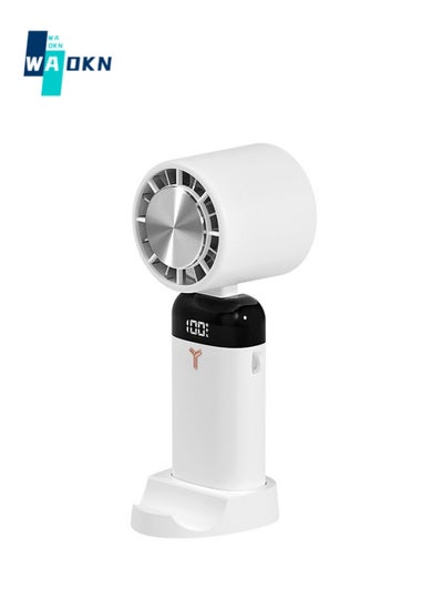 اشتري 3600mAh USB Rechargeable Small Refrigeration Fan, 3 Speed Portable Desk Fan, Handheld Personal Mini Fan, Quiet Operation, Suitable for Home Office Car Outdoor Travel (White) في السعودية