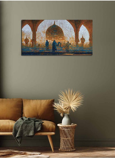 Buy Framed Canvas Wall Art Stretched Over Wooden Frame, Masjid Islamic Art Painting, For Home, Living Room, Office Decor in Saudi Arabia