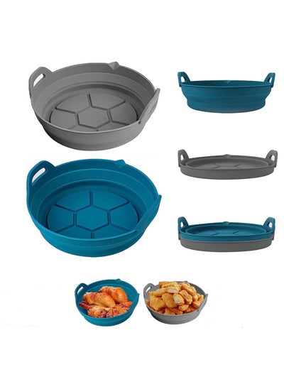 اشتري Air Fryer Silicone Liners 8.5 Inch, Foldable Reusable Non-stick Easy Cleaning Silicone Basket Bowl, Food Safe Thickened Air Fryers Oven Accessories Round Liners for 5-8 QT, 2PCS في السعودية