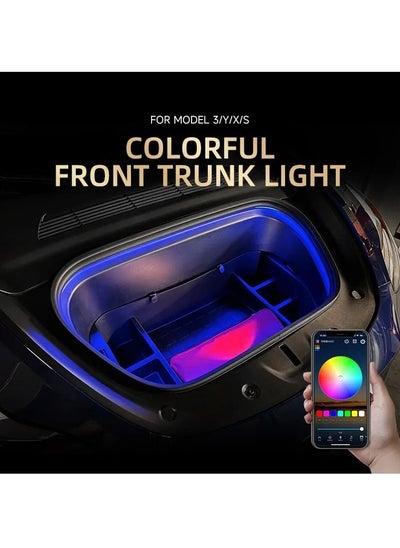 Buy Tesla 3 Y X S Front Trunk Light Led Flexible Bright Silicone Light RGB Adjustable Colour Light Strip Waterproof Compatible For All Tesla Model in UAE