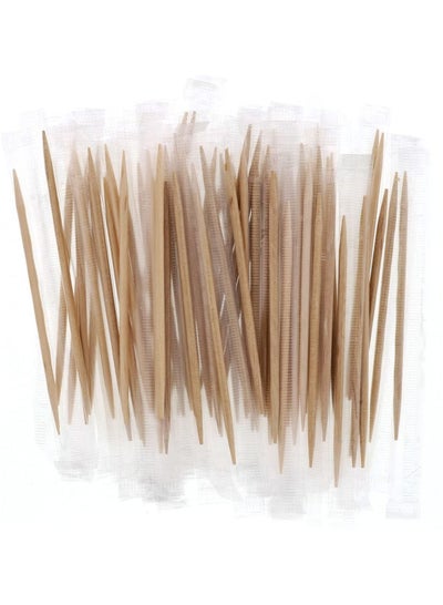 Buy 1000-Piece Wood Toothpick With Individual Plastic Cover in Saudi Arabia