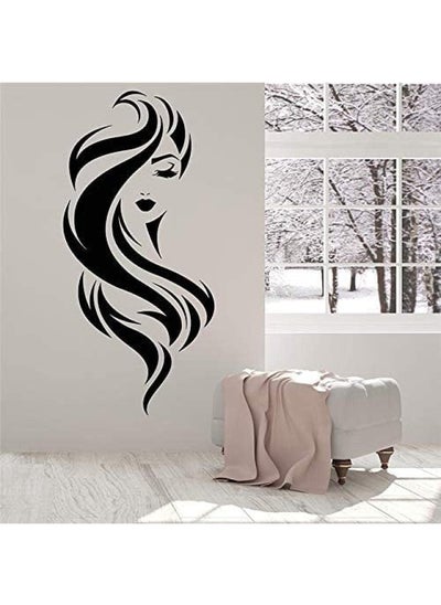 Buy Worthy Beauty Salon Wall Sticker Girl Long Hair Hairdressing Shop Sign Window Art Decor Vinyl Decals Removable Transfer Murals78X36Cm in UAE