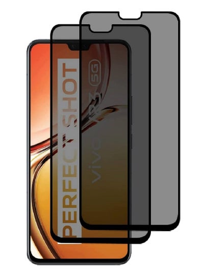 اشتري 2 Pieces Tempered Glass Screen Protector Anti-Spy Privacy Designed For vivo V23 5G Full Screen Coverage And Bubble Free في الامارات