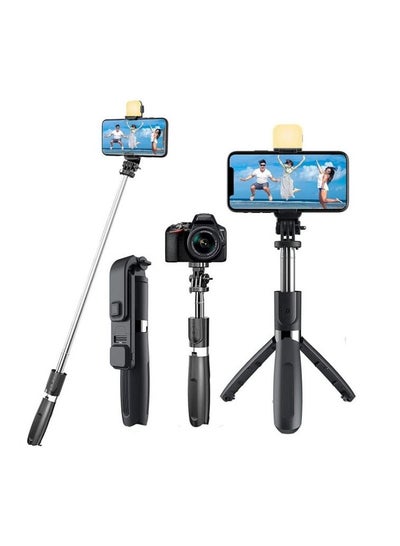 Buy Selfie Stick With Tripod And Remote Self Timer Of LED Fill Light Black in Egypt