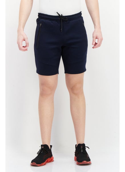 Buy Men Solid Drawstring Short, Navy in UAE