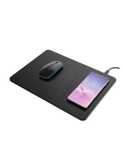 Buy Large Wireless Charging Mouse Pad 2 in 1 Multifunctional Qi Wireless Charger & Mousepad in Elegant Black in UAE